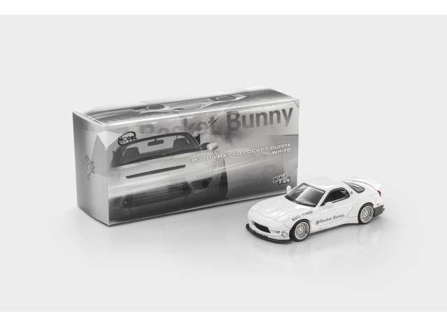 Mazda RX7 FD Rocket Bunny, white 1:64 ModelModel Model (MM64-RX7FDR-002) – ETA. April/May 2027
