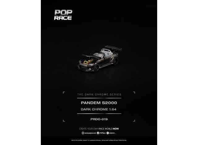 Pandem S2000, dark chrome 1:64 Pop Race Model (PRDC019) – ETA. September/October 2027
