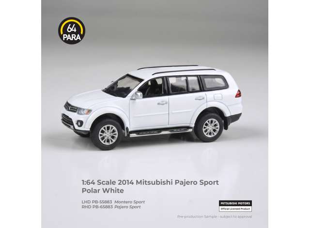 2014 Mitsubishi Pajero Sport *Right hand drive*, polar white 1:64 Para64 Model (PB65883) – ETA. April/May 2027