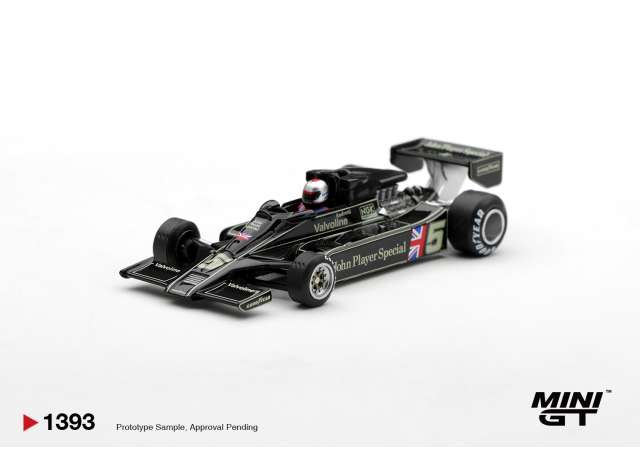 1977 Lotus 78 #5 Mario Andretti US GP West Winner, black 1:64 Mini GT Model (MGT01393-L) – ETA. June/July 2027