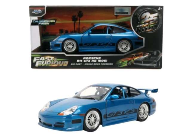 Porsche 911 GT3 RS *Fast & Furious*, blue 1:24 Jada Model (JADA37819) – ETA. April/May 2027