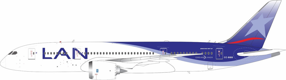 LAN Airlines Boeing 787-8 Dreamliner CC-BBB with Stand Limited 84 Models 1:200 WB Models Model (WB788LABBB) – ETA. February/March 2027