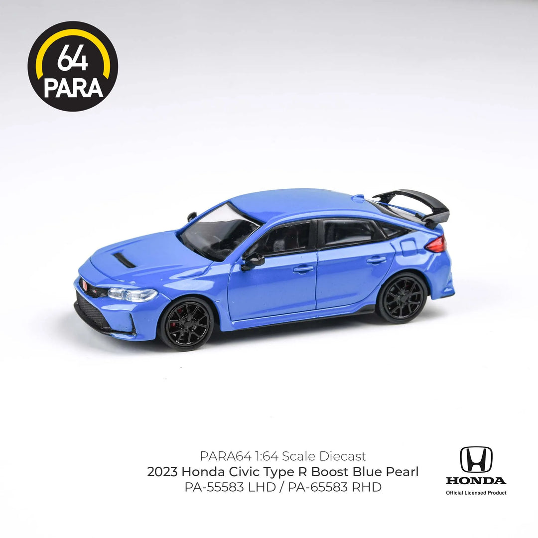 Honda Civic Type R 2023 Boost Blue Pearl PAR65583 1:64 Para64 Diecast Model