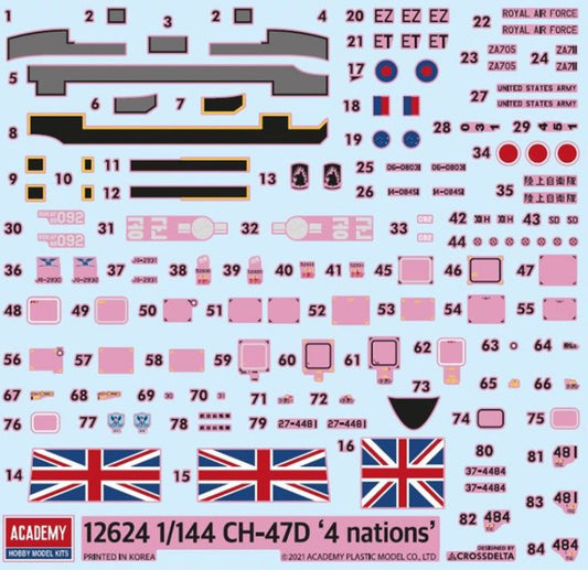 Available To Order – CH-47 D/F/J/HC Mk 1 Chinook '4 Nations' 1:144 (ACA 12624)