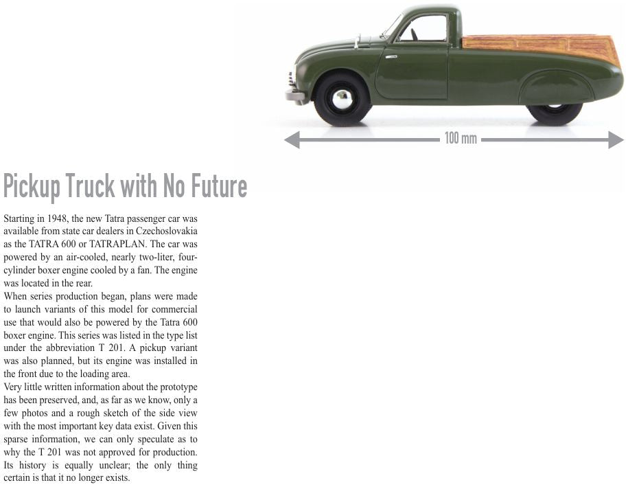 Available to Order – Tatra 201 Pick-Up Olive 1:43 (ATC 08025)