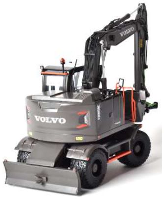 Available to Order – Volvo EWR 150E Wheeled Excavator Black Nokian Ground Kare Steelwrist Tiltrotator 1:32 (AT 3200116)