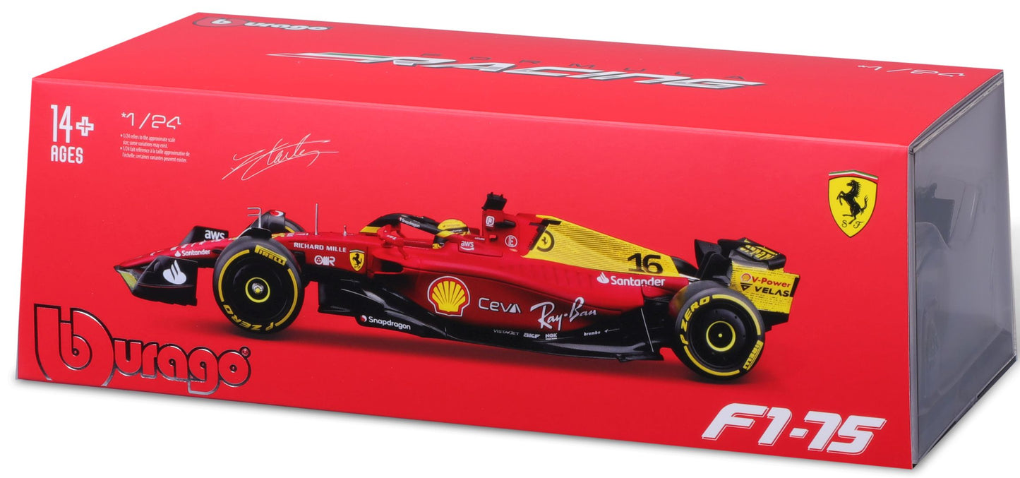 Available To Order – Ferrari F1-75 #16 Charles Leclerc 2022 Monza Livery 75th Anniversary 1:24 (BUR 26806L)