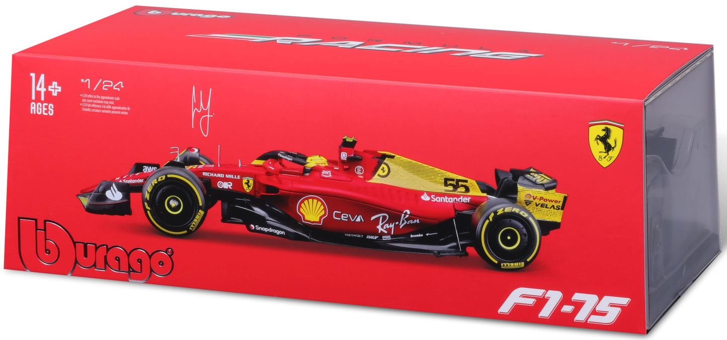 Available To Order – Ferrari F1-75 Monza 75th Anniversary 2022 #55 Carlos Sainz 1:24 (BUR 26806S)