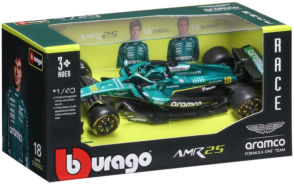 Available To Order – Aston Martin AMR 25 #18 Lance Stroll 2025 1:43 Bburago Model (BUR 38250S)