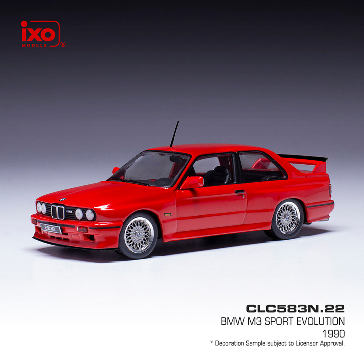 1990 BMW M3 Sport Evolution - Red 1:43 IXO Model Car