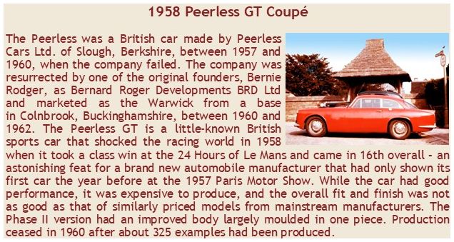 Available To Order – Peerless GT Coupe Red w/Disc Wheels 1958 1:43 Esval Model (ESV EMEU43007G)