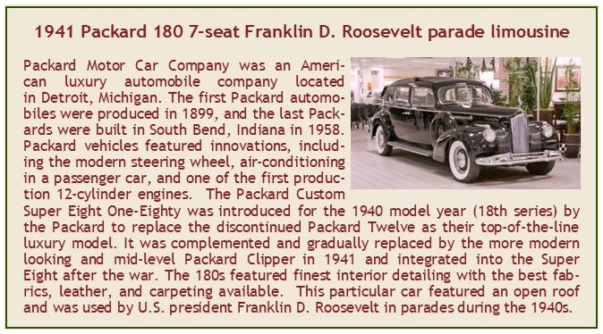 Available To Order – Packard 180 Franklin D. Roosevelt Parade Limousine w/Closed Roof 1941 1:43 Esval Model (ESV EMUSPA43001C)