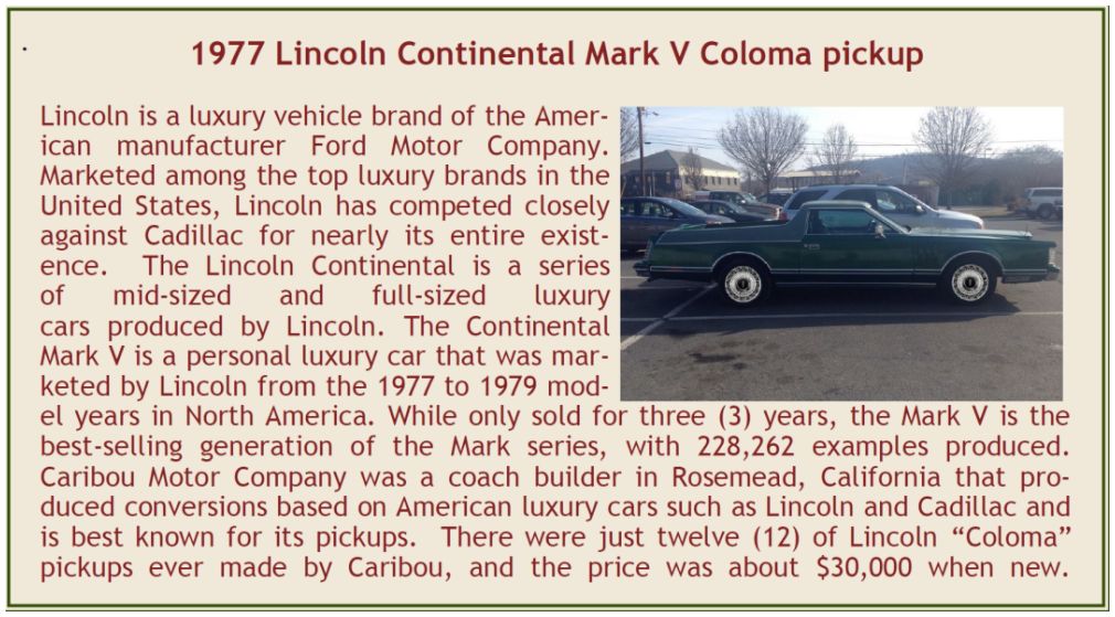 Available To Order – Lincoln Continental Mark V Coloma Pickup by Caribou Motor Co.Two-Tone Green 1977 1:43 Esval Model (ESV US43012C)