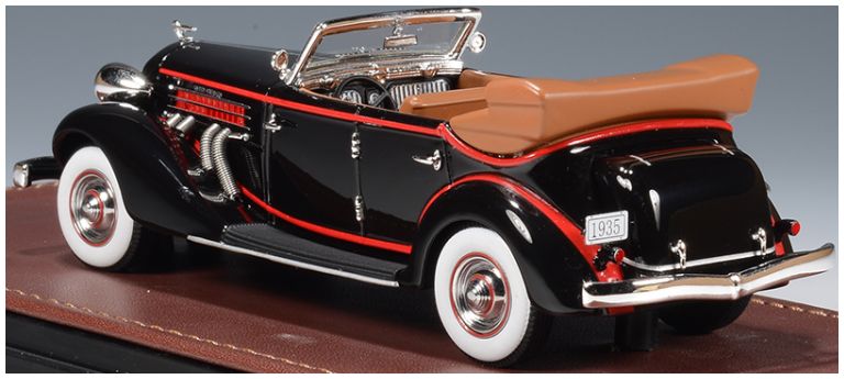Available To Order – Auburn 851 SuperCharged Phaeton Black Open Roof 1935 1:43 (GLM 161103)