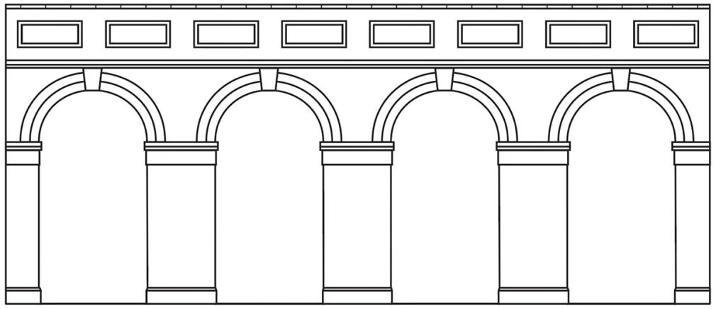 Available To Order – Mid Level Arched Retaining Walls x2 (Engin 1:76 (HOR R7385)