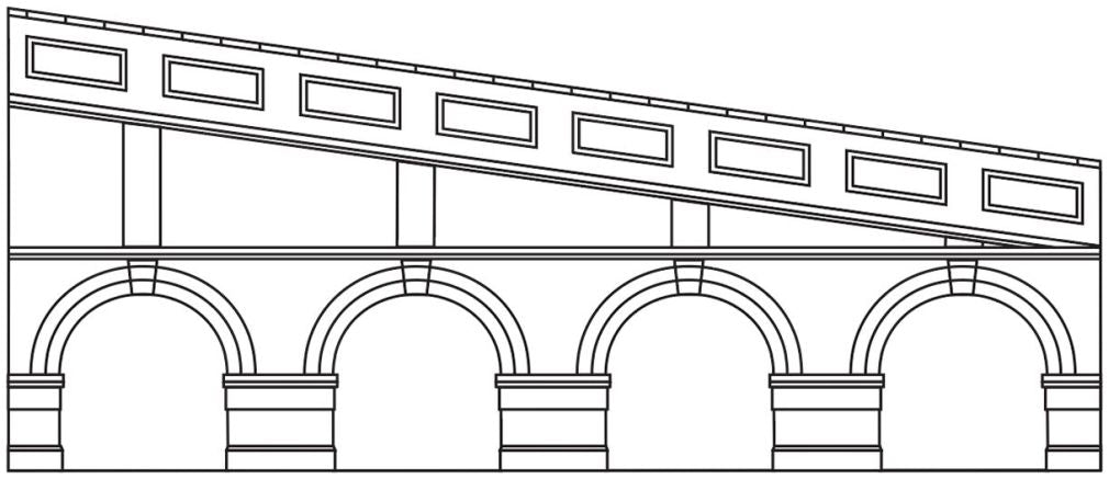 Available To Order – Mid Stepped Arched Retaining Walls x2 (Eng 1:76 (HOR R7387)