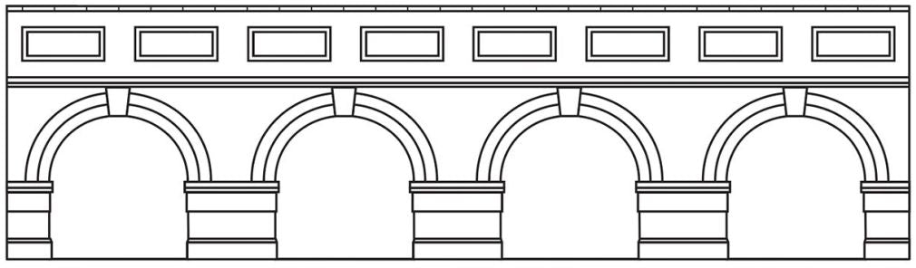 Available To Order – Low Level Arched Retaining Walls x2 (Engin 1:76 (HOR R7389)