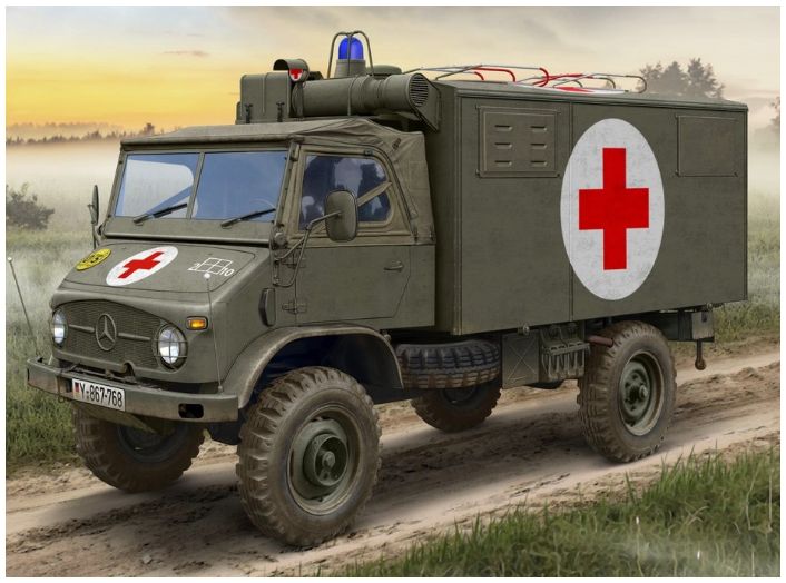 Unimog S 404 German Military Ambulance 1:35 ICM Plastic Kits Model (view 2)