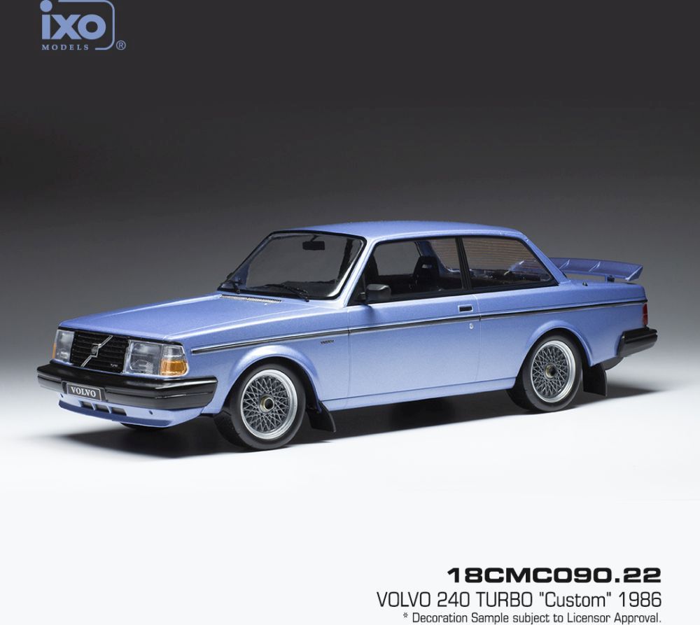 Available to Order – Volvo 240 Turbo Custom Matt Blue 1986 1:18 (IXO 18CMC090)