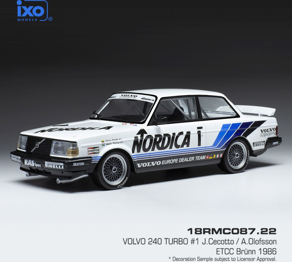 Available to Order – Volvo 240 Turbo #1 ETCC Brunn 1986 J.Cecotto/A.Olofsson 1:18 (IXO 18RMC087)