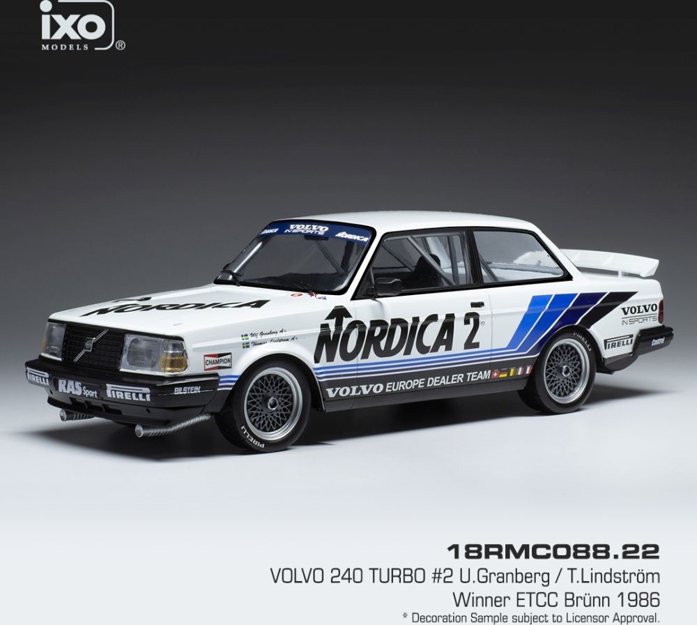 Available to Order – Volvo 240 Turbo #2 ETCC Brunn 1986 U.Granberg/T.Lindstrom 1:18 (IXO 18RMC088)