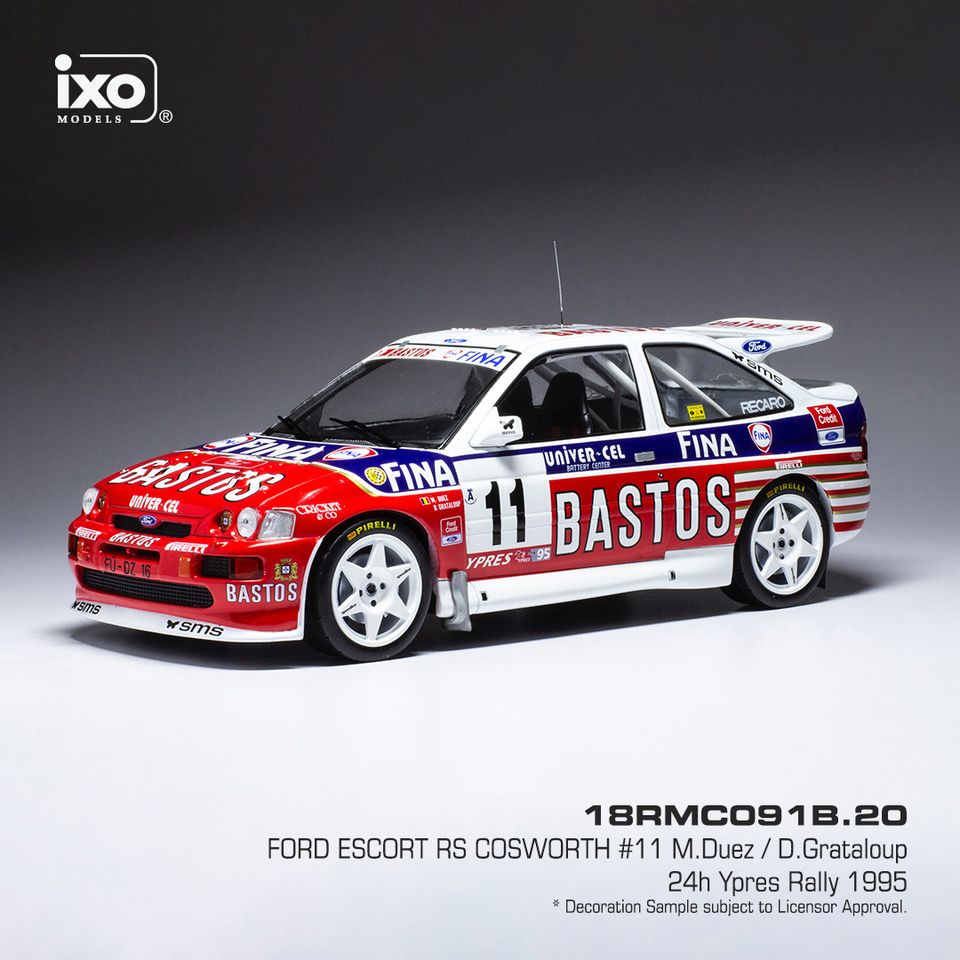 Available To Order – Ford Escort RS Cosworth #11 - Duez 1995 24h Ypres - M.Duez/D.Grataloup 1:18 (IXO 18RMC091B)