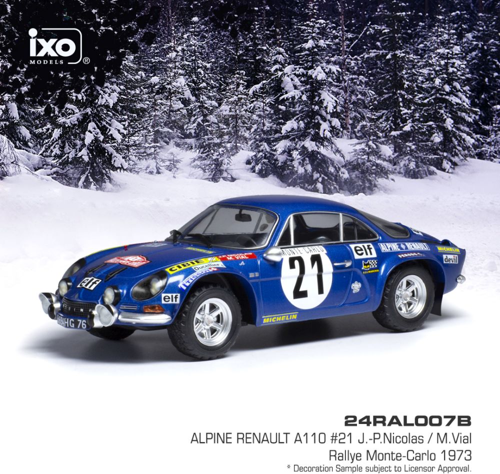 Available To Order – Alpine Renault A110 #21 Rallye Monte Carlo 1973 J.P.Nicolas/M.Vial 1:24 (IXO 24RAL007B)