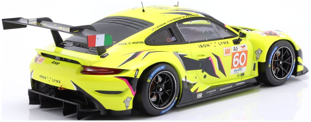 Available To Order – Porsche 911 RSR-19 #60 24h Le Mans 2023 Iron Lynx Schiavoni/Cressoni/Picariello 1:18 IXO Model (IXO LEGT1823041)