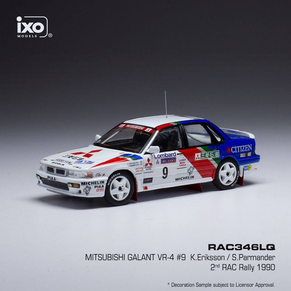 Available To Order – Mitsubishi Galant VR-4 #9 Mitsubishi Ralliart RAC Rally 1990 K.Eriksson 1:43 IXO Model (IXO RAC346)