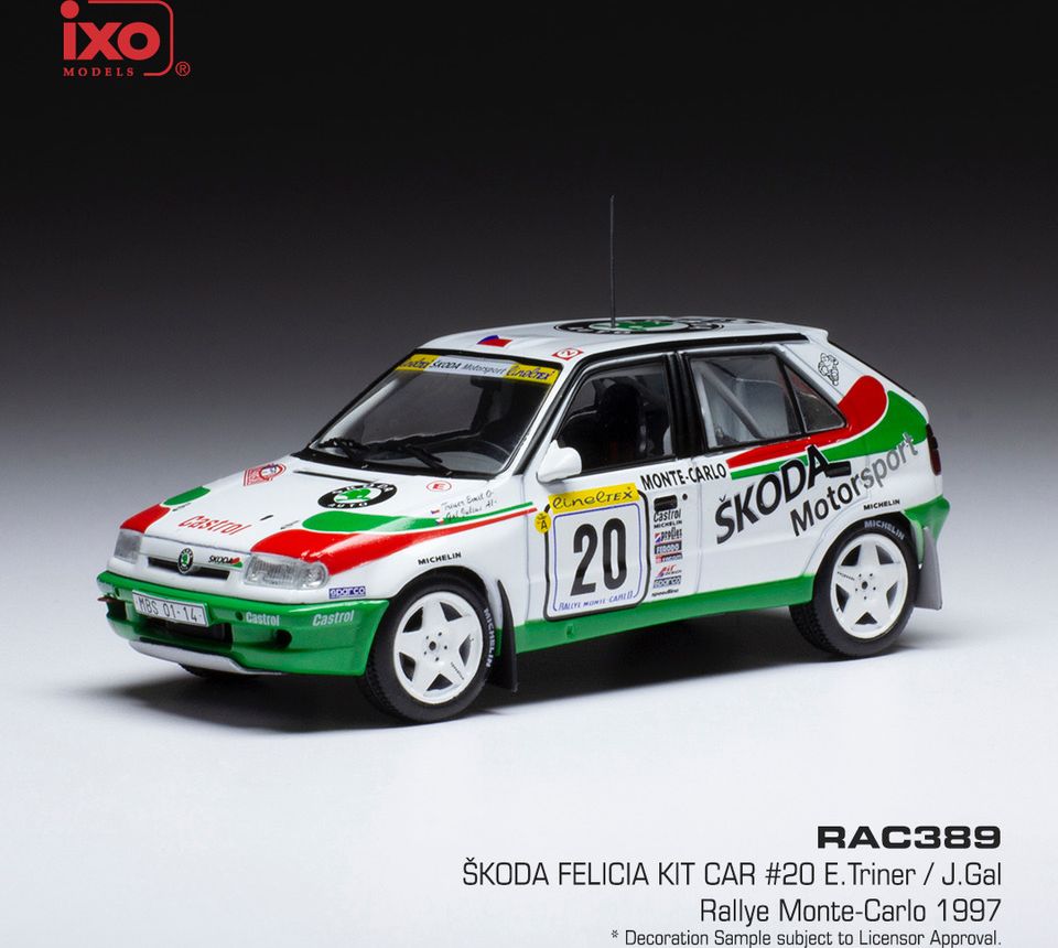 Available To Order – Skoda Felicia Kit Car #20 Rallye Monte Carlo 1997 E.Triner/J.Gal 1:43 IXO Model (IXO RAC389)
