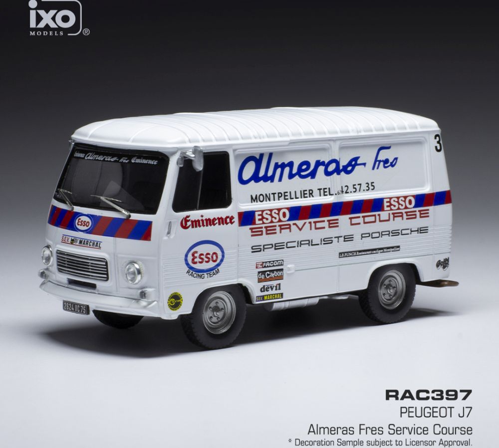 Available To Order – Peugeot J7 Team Almeras Eminence Rally Service 1:43 IXO Model (IXO RAC397)