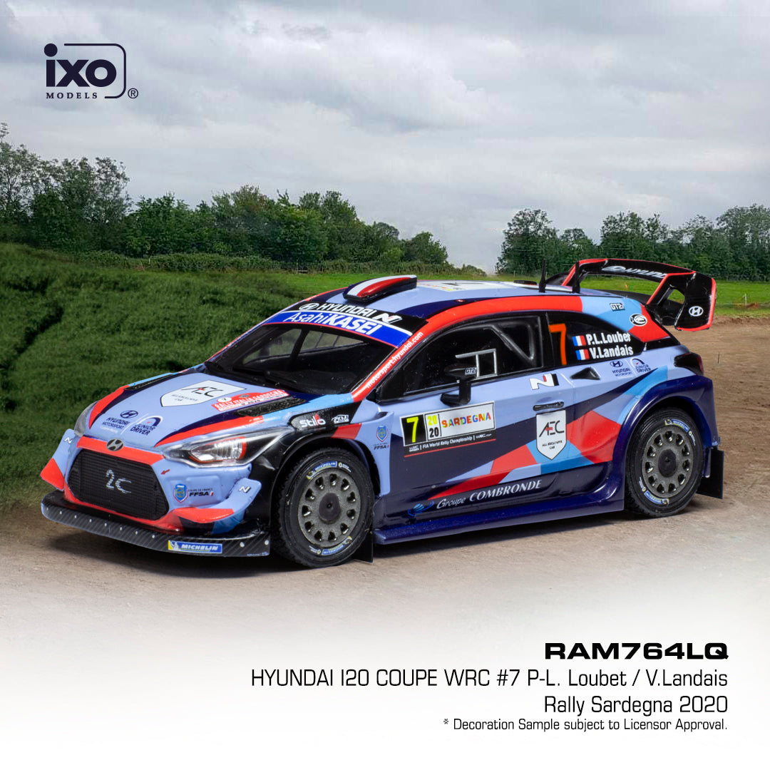 Available To Order – Hyundai i2 Coupe WRC #7 WRC Rallye Sardinien 2020 P. L. Loubet/V.Landais 1:43 IXO Model (IXO RAM764)