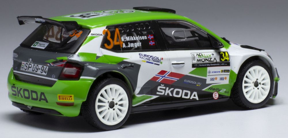 Available To Order – Skoda Fabia R5 Evo #34 WRC Rallye Monza 2020 A.Mikkelsen/A.Synnevaag 1:43 IXO Model (IXO RAM771)