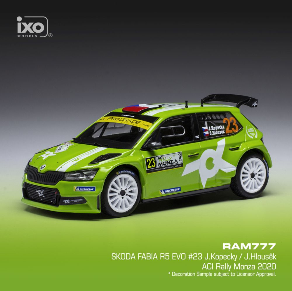 Available To Order – Skoda Fabia R5 Evo #23 WRC Rallye Monza 2020 J.Kopecky/J.Hlousek 1:43 IXO Model (IXO RAM777)