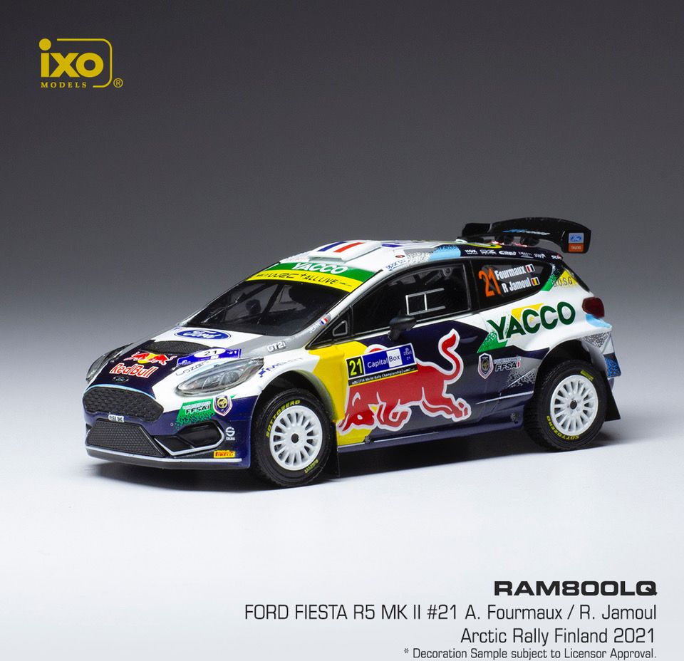 Available To Order – Ford Fiesta R5 MkII #21 Arctic Rally Finland 2021 A.Fourmaux/R.Jamoul 1:43 IXO Model (IXO RAM800)