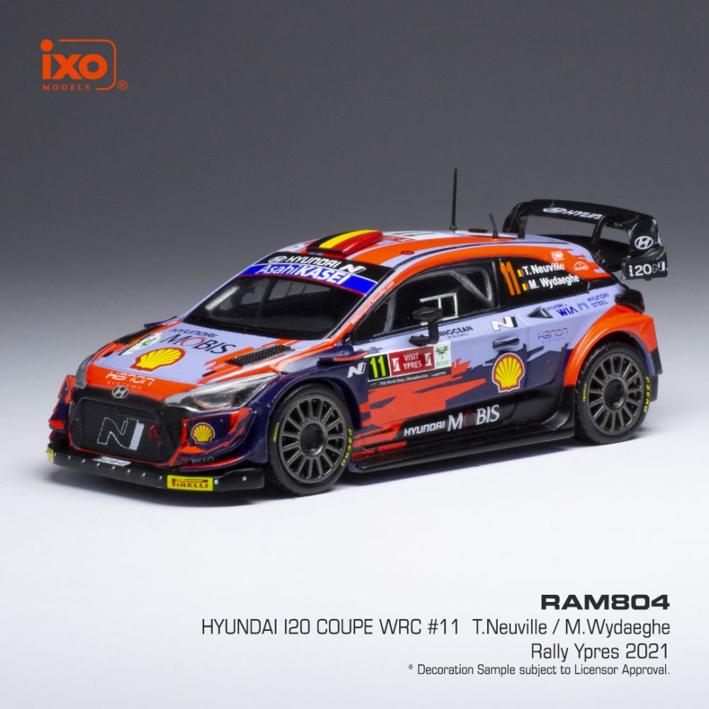 Available To Order – Hyundai i20 Coupe WRC #11 Rally Ypres 2021 T.Neuville/M.Wydaeghe 1:43 IXO Model (IXO RAM804)