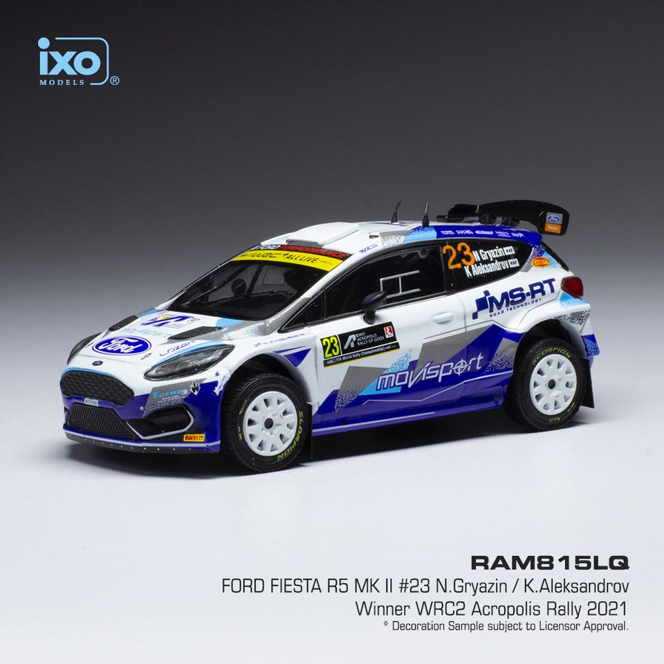 Available To Order – Ford Fiesta R5 MkII #23 MoviSport WRC2 Acropolis 2021 N.Gryazin/K.Aleksandrov 1:43 IXO Model (IXO RAM815)