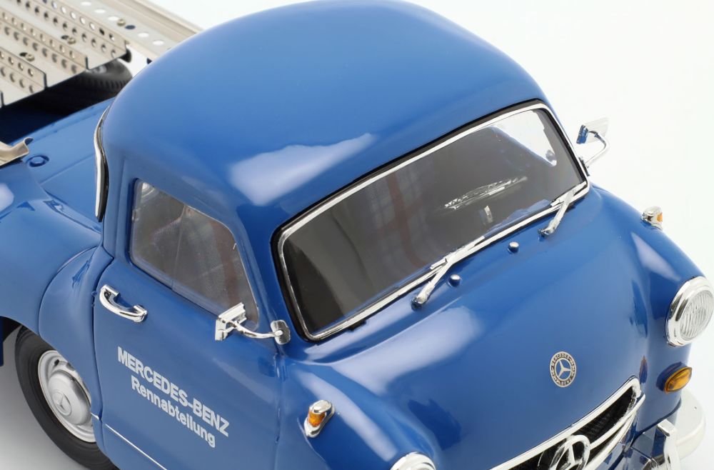 Available To Order – Mercedes Benz 'The Blue Wonder' Mercedes Racing Transporter 1955 1:18 IXO Model (IXO W1801701)
