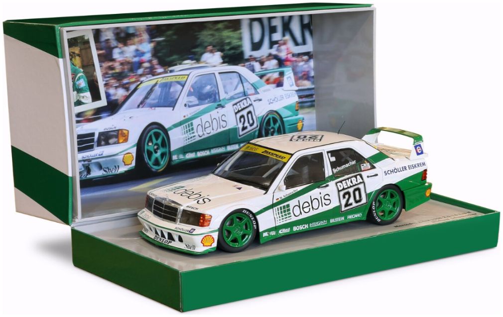 Available To Order – Mercedes Benz 190E 2.5-16 Evo II #20 DTM91 Michael Schumacher Race Norisring -Col Box 1:18 IXO Model (IXO W18041002C)