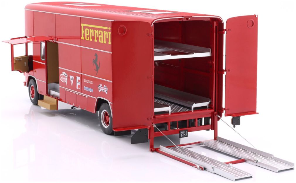 Available To Order – OM Fiat 150 Rolfo Scuderia Ferrari Race Car Transporter of The 70s 24h Le Mans 1:18 IXO Model (IXO W1807801)