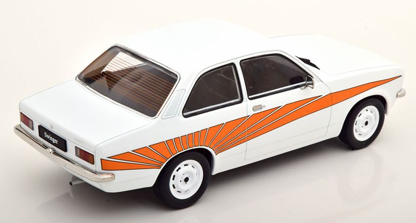 Available To Order – Opel Kadett C Swinger 1973 White/Orange 1:18 (KKS DC180671)