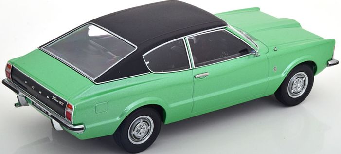 Available To Order – Ford Taunus GT Coupe 1971 Green Metallic Black w/Vinyl Roof (Squared Headlights) 1:18 (KKS DC181004)