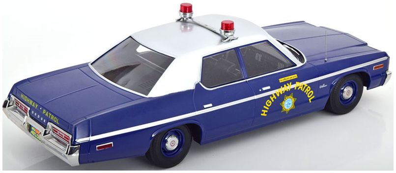 Available To Order – Dodge Monaco Nevada Highway Patrol 1974 - Blue/Silver 1:18 (KKS DC181155)