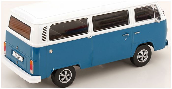 Available To Order – VW T2b Bus 1972 Blue/White w/Fuchs Rims 1:18 (KKS DC181362F)
