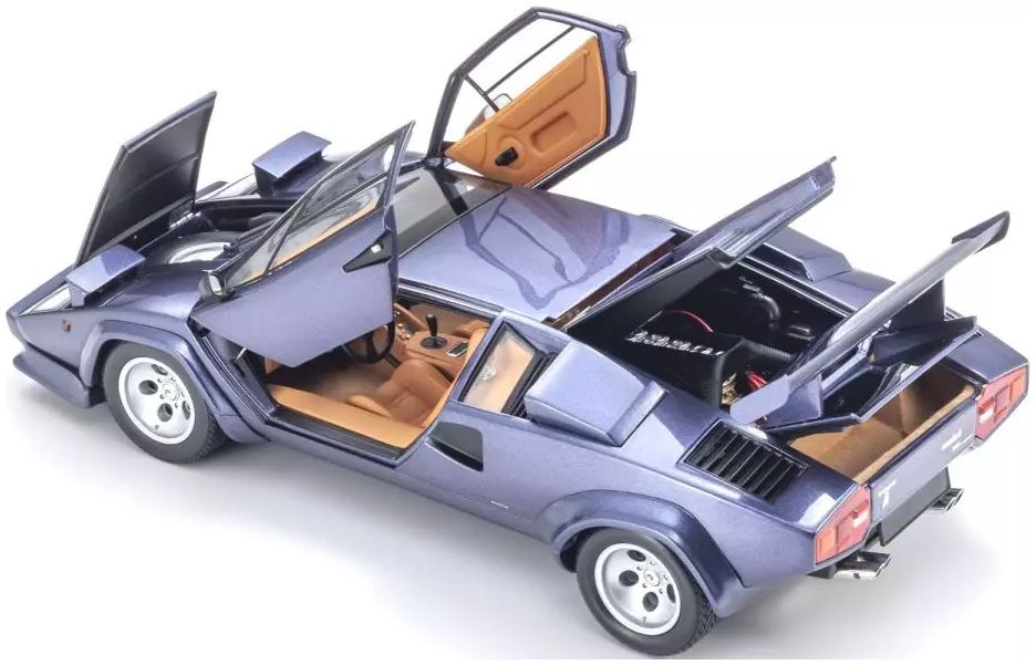 Lamborghini Countach LP5000 Quattrovalvole Dark Blue 1:18 Kyosho Model (view 5)