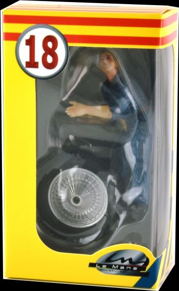 Georges Figure Porteur de Roue Team Bugatti T59 Blue Overall 1:18 – diecast model (view 5)