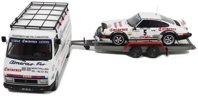 Available To Order – Citroen C35 Almeras + Trailer w/Porsche 911 SC #5 Rallye of Portugal 1981 1:18 (OTT 374)