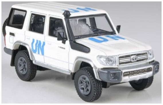 Available to Order – Toyota Land Cruiser LC76 United Nations 2014 (LHD) 1:64 (PAR 55319)