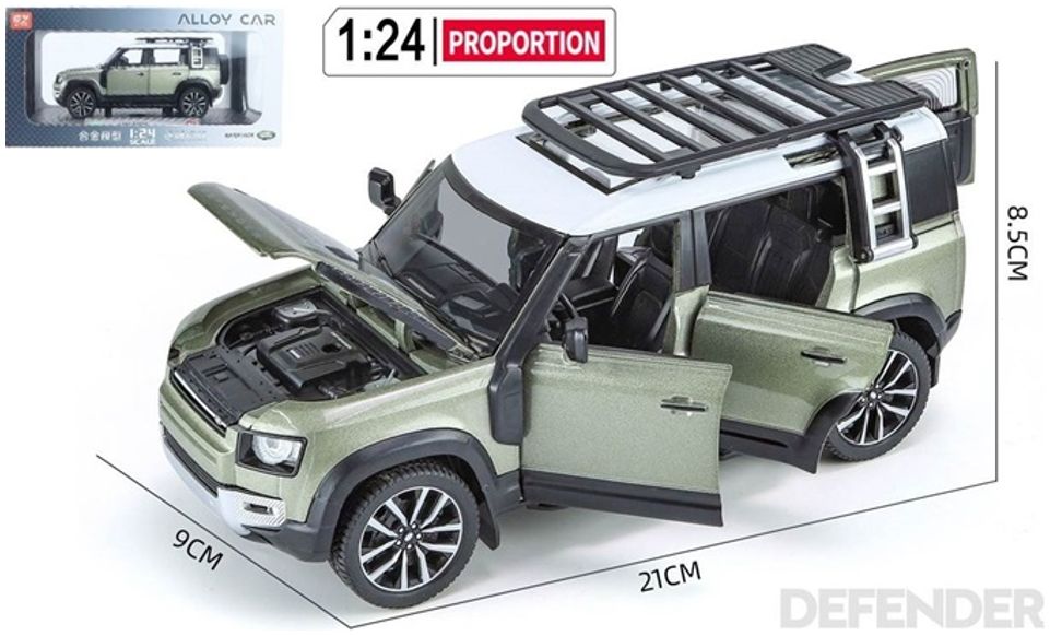 Available to Order – Land Rover Defender 110 Blue Opening Parts/Light and Sound -1:24 Q2002A 1:24 (QXT 2401014B)