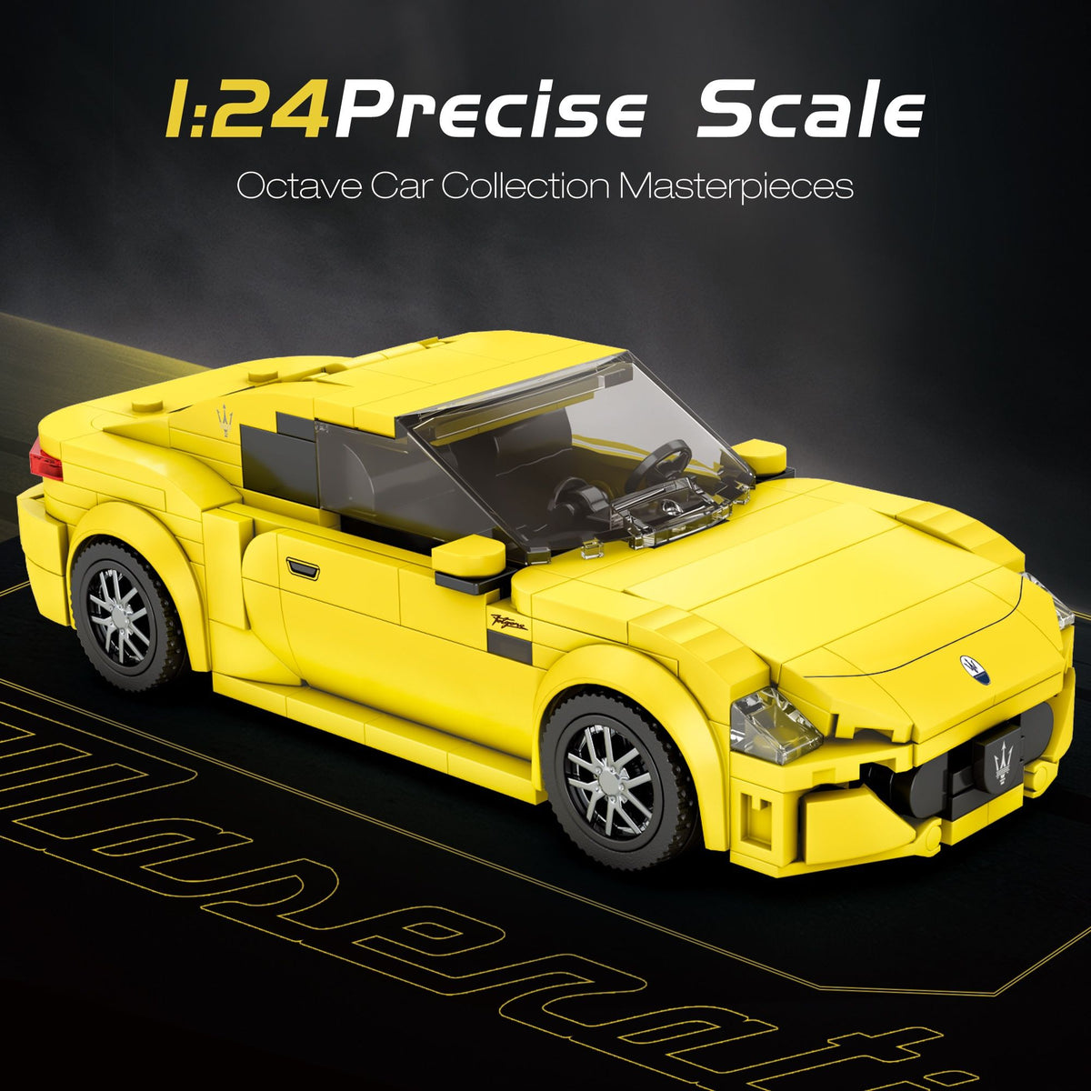 Available To Order – Maserati Granturismo Yellow (384pcs) 1:24 Reobrix Model (REO 823)